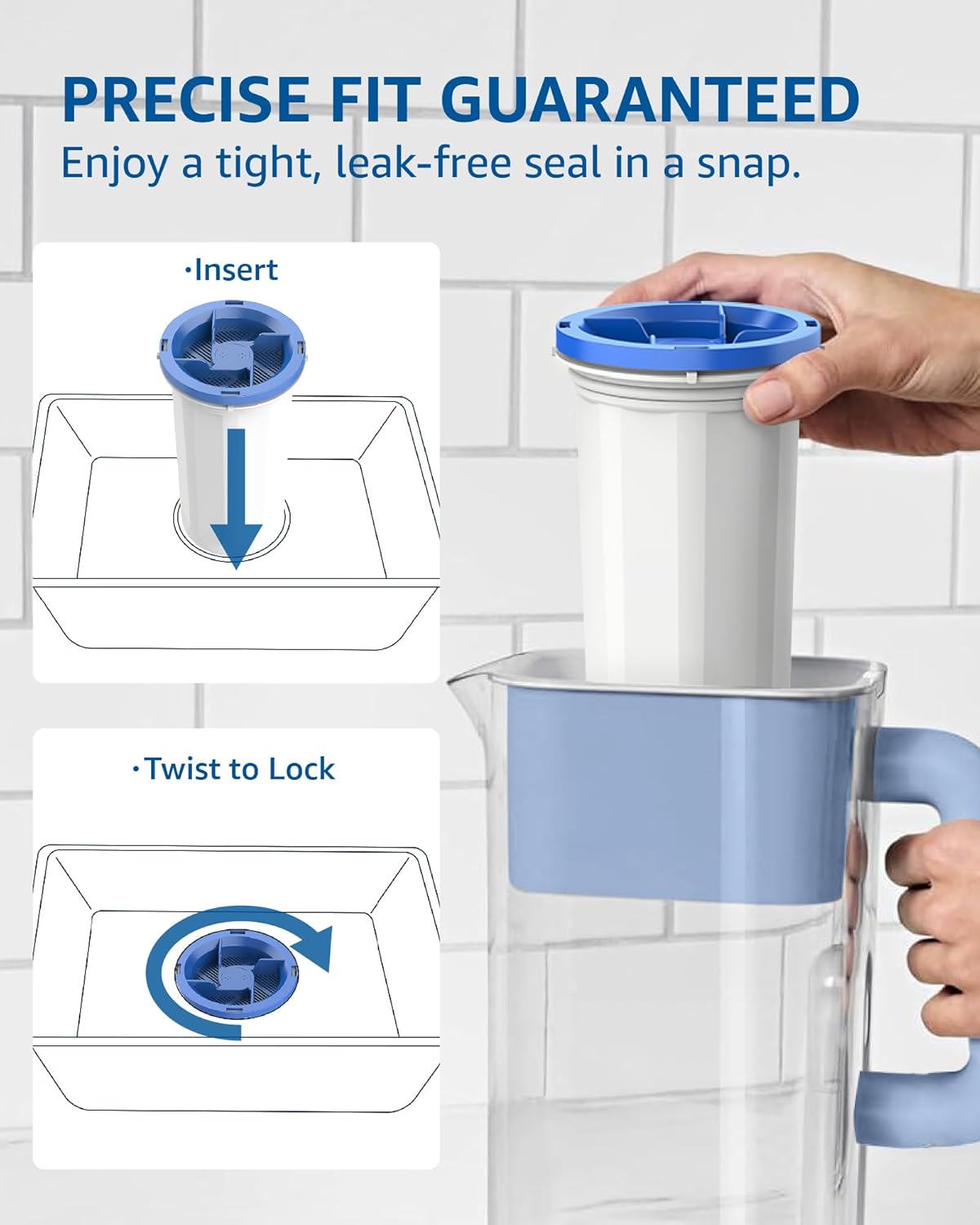 Compatible with New Culligan Pitcher Replacement Filter ZEROF01, Multi-Stage Filtration Water Filter, Reduces Lead, PFAS, Mercury, Chromium & Contaminants by Sensiblopt, 6 Pack