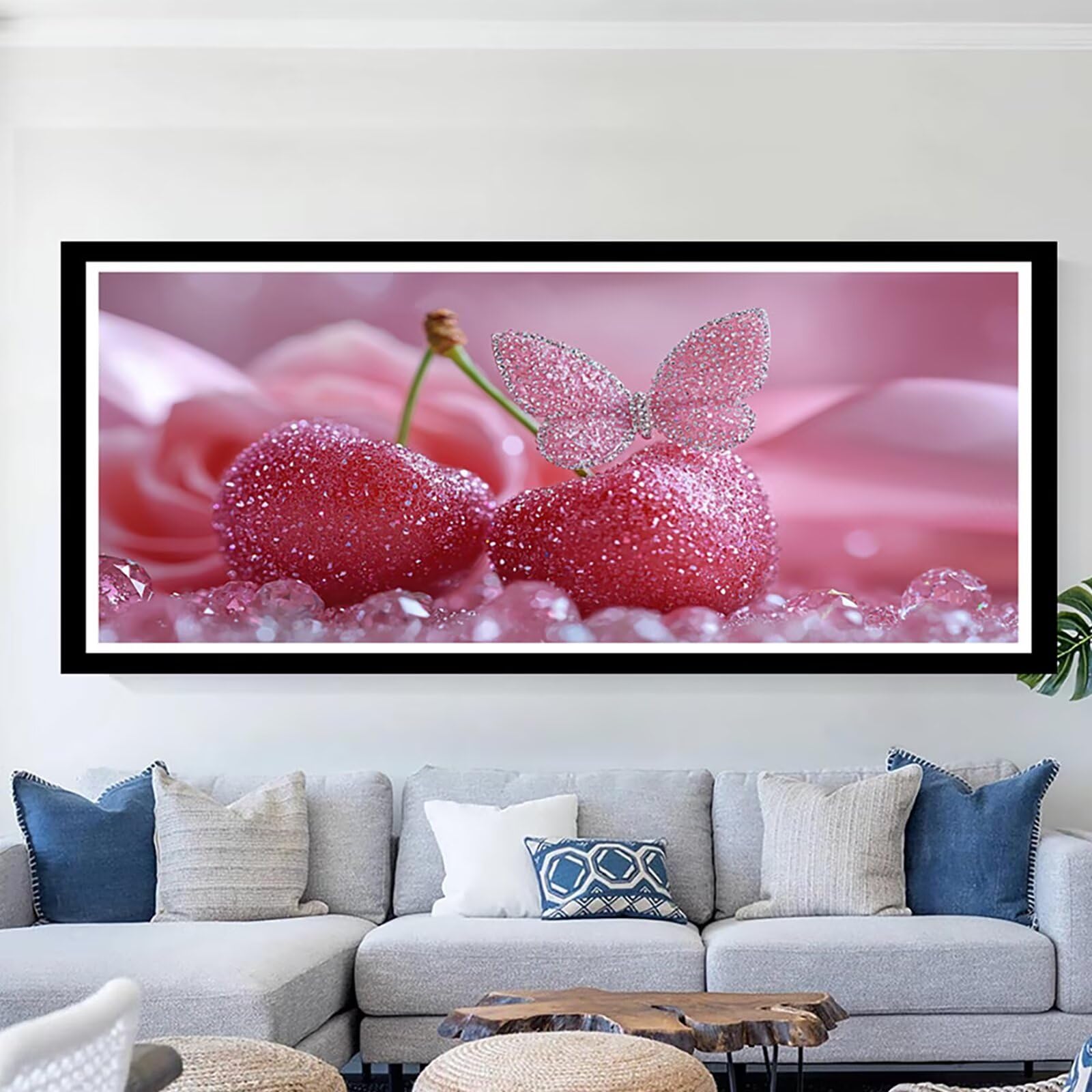 Diament Malarstwo Motyl 5D Diamentowe Rysunek, DIY Diamentowe Malowanie Dorosłych Owoców Diamentowe Malarstwo Zestaw DIY Dzieci Kryształ Prezent Na Ścianę Dekoracja Domu 100x200cm CJ0P-473