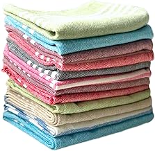12 Pcs Dishcloths | 12x16 Inches | Bulk Cotton Kitchen Cleaning Dish Cloths | Scrubbing Wash Cloth Sets | Multipurpose Cloth | 100% Cotton. (Multicolor, Set of 12)