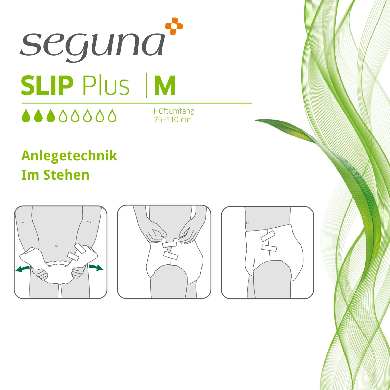 SEGUNA Slip Plus, Inkontinenz Windeln für Erwachsene, Frauen, Männer, Windeln bei mittlerer Blasenschwäche, Stuhlinkontinenz (M (Sparpaket 4 x 25 Stück))