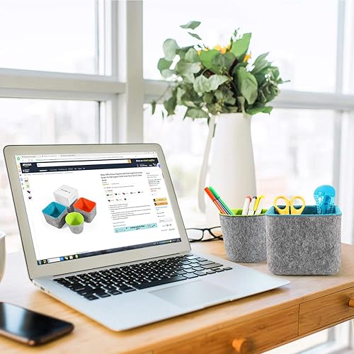 Miniatura 7 de Welaxy Juego de contenedores de almacenamiento, organizadores de cajones de oficina para dormitorio escolar, hogar, cocina, baño, dormitorio,