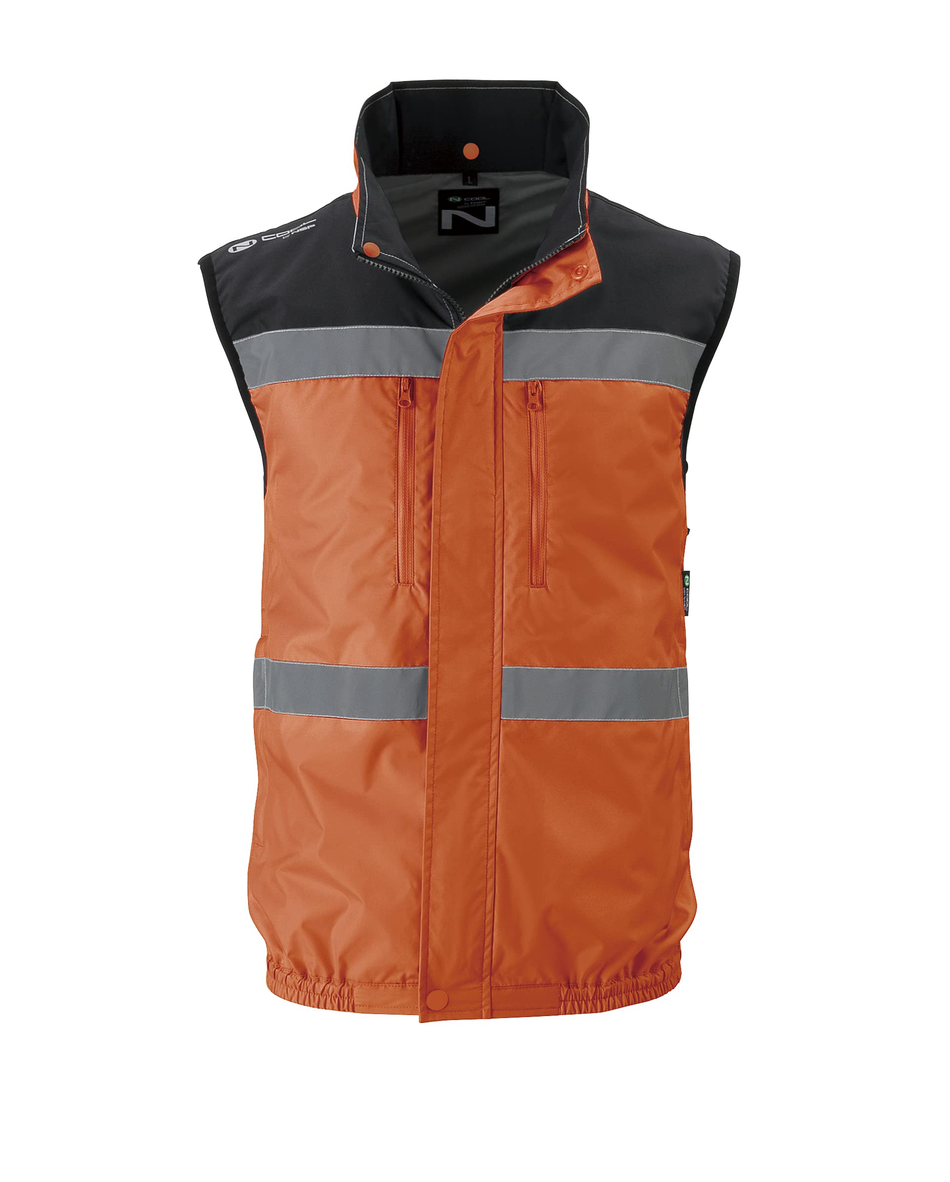 STATUS 空調服 オレンジ/黒 反射ストライプ付き STATUS 空調服