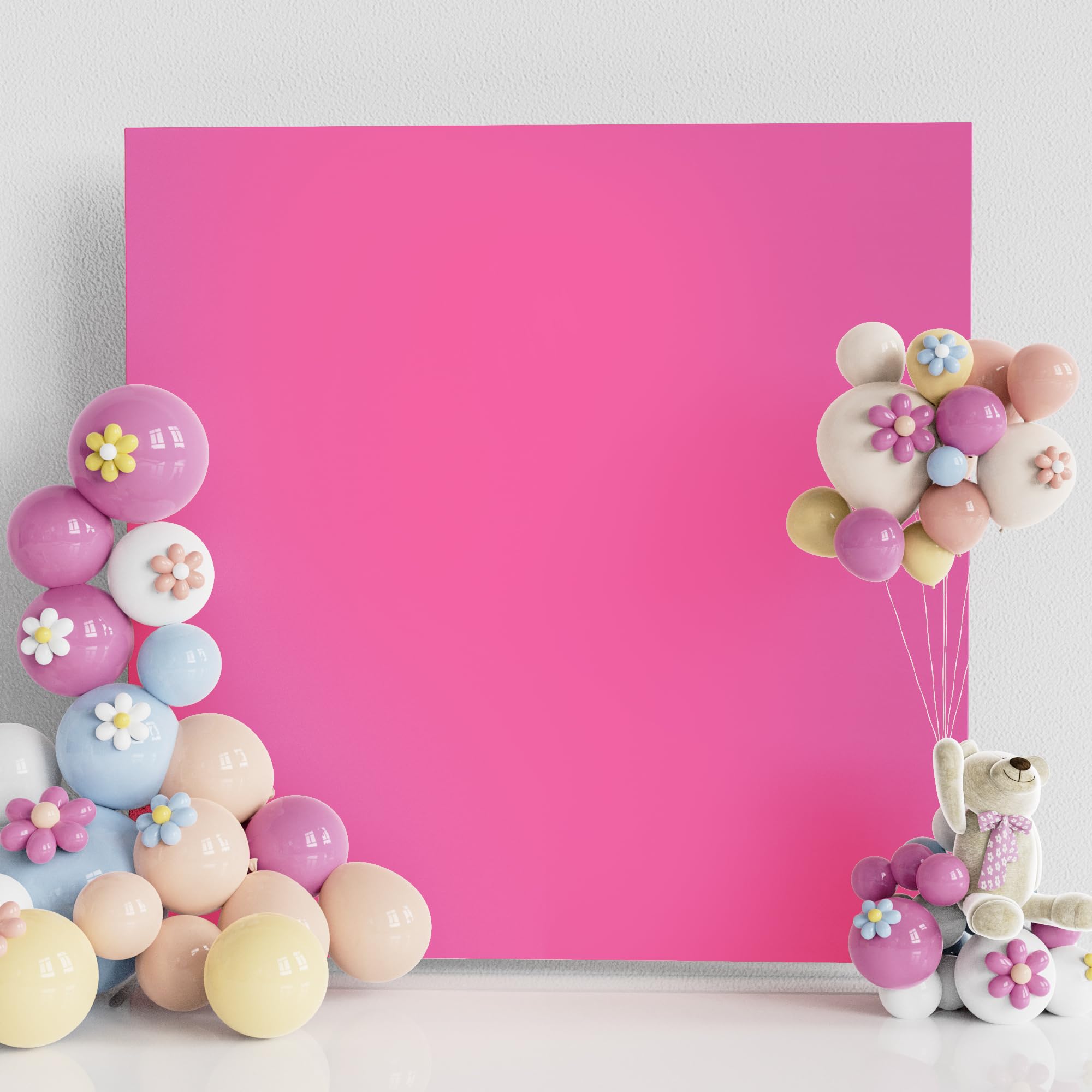 Fomcet Wedding Arch Cover Fushia 6.6FT x 6.6FT Square Spandex Arch Backdrop Covers Stretchy Fabric for Birthday Party Baby Shower Anniversary Arch Stand Decoration