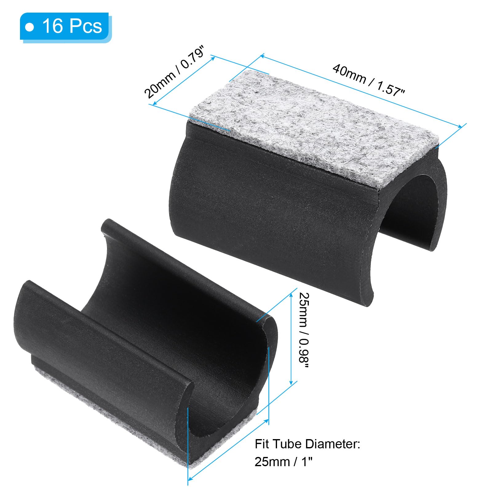 PATIKIL 25mm Rectangle Chair Leg Cover with Felt Pad - Image 2