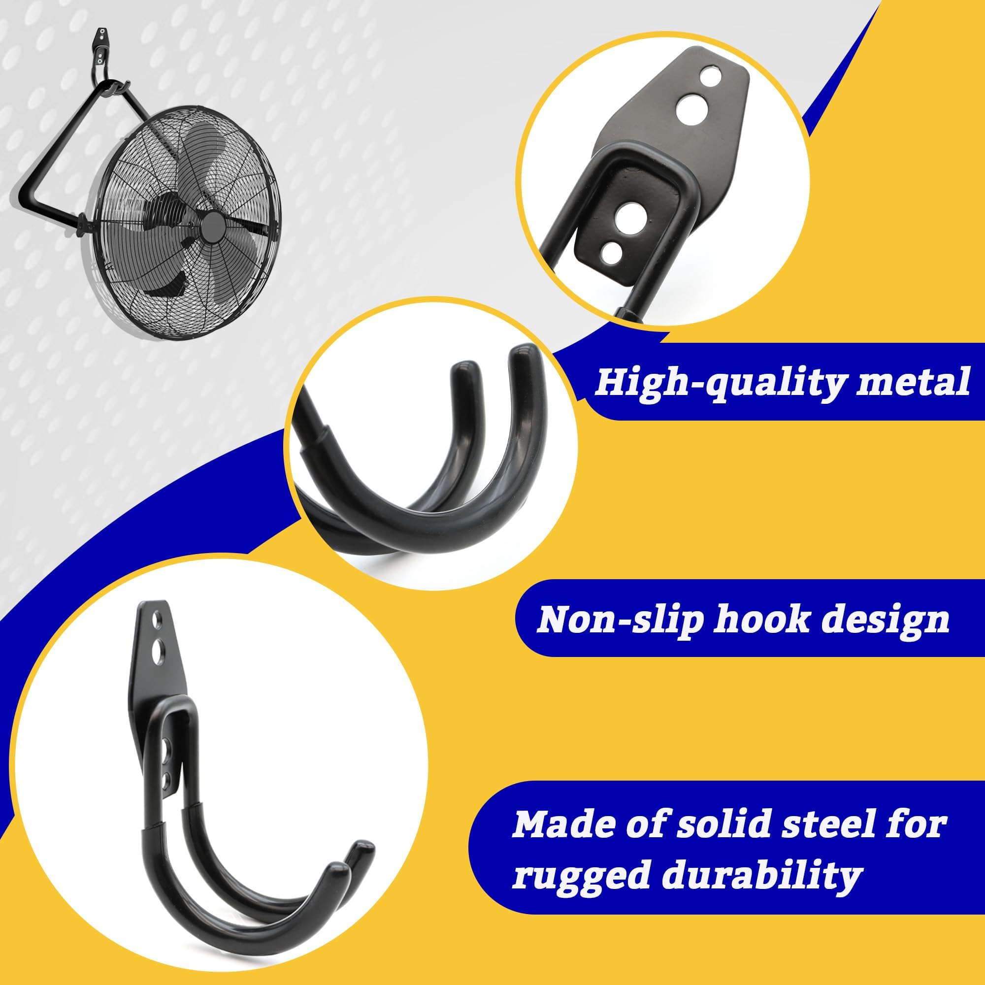 Soporte de montaje para ventilador de pared, convierte ventilador de piso a pared, grado industrial, incluye tornillos para paneles de yeso y yeso 3