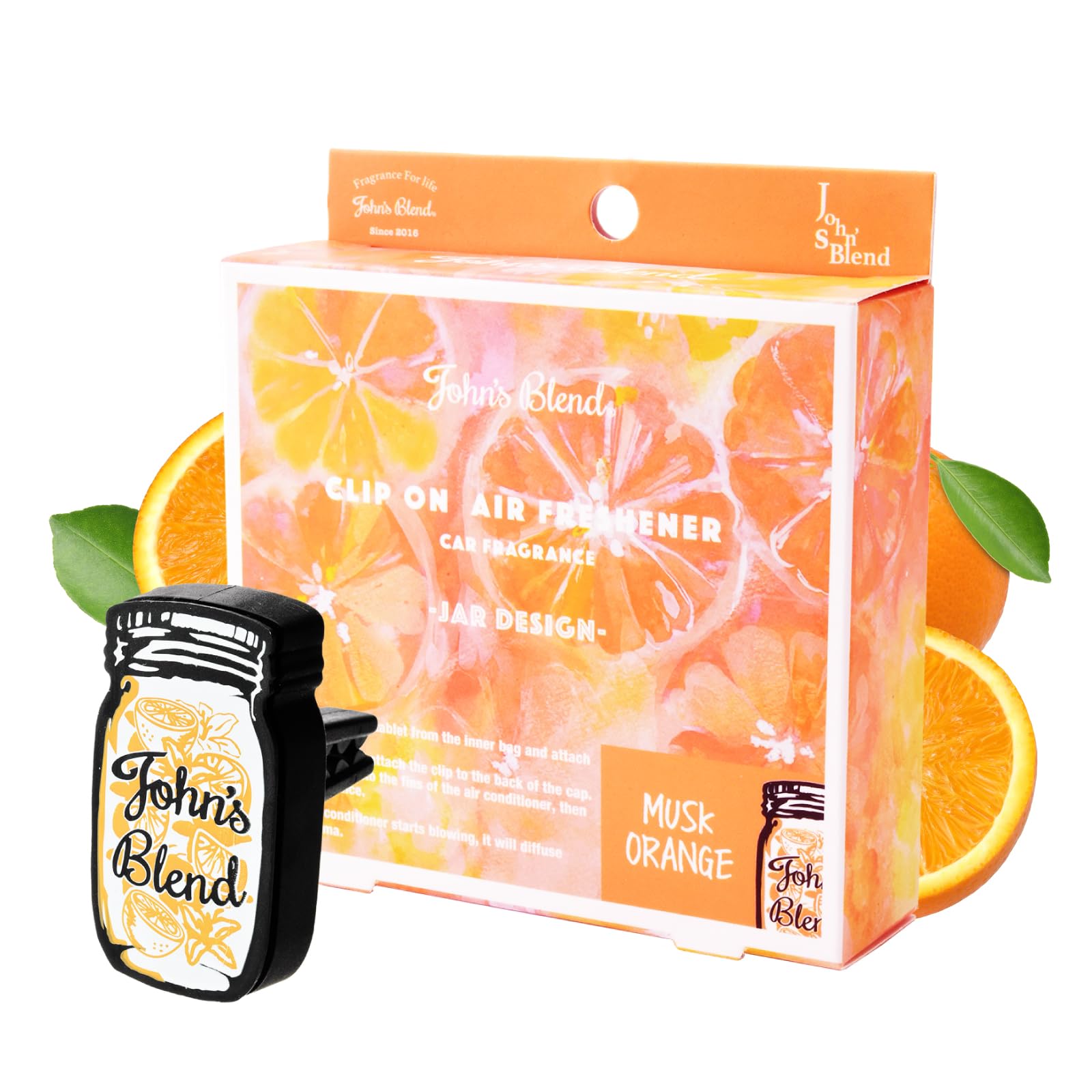 Amazon.co.jp: ジョンズブレンド 車 芳香剤 ムスクオレンジ 本体