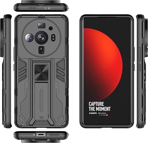 Funda compatible con Xiaomi 12S Ultra 5G, soporte magnético integrado para automóvil, a prueba de golpes, compatible con Xiaomi 12S Ultra 5G, funda