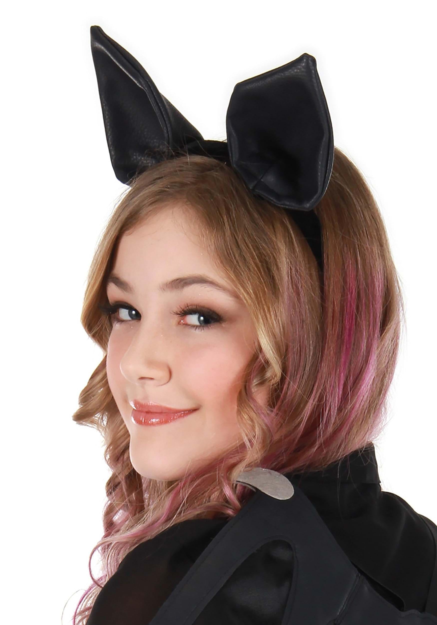 Bat Ears Costume Accessory Headband - Velvet Headband with Faux Vinyl Ears