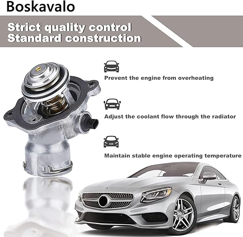 Miniatura 3 de Boskavalo para Mercedes Benz OE 2722000415 2722000115 Conjunto de Carcasa de Termostato de Refrigerante de Motor de Auto ML350 C300 C350 E350 R350