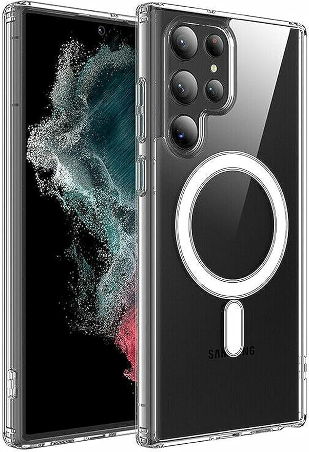 A2one Stuff Clear Back for Samsung Galaxy S22 Ultra Case, Phone Case Compatible with