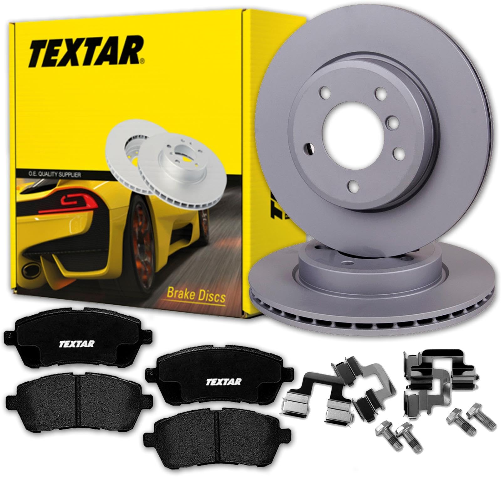 Textar Bremsscheiben 258mm + Beläge vorne | 92176005 + 2428302 Kompatibel mit Fiesta VI (CB1, Ccn),fiesta VI Van