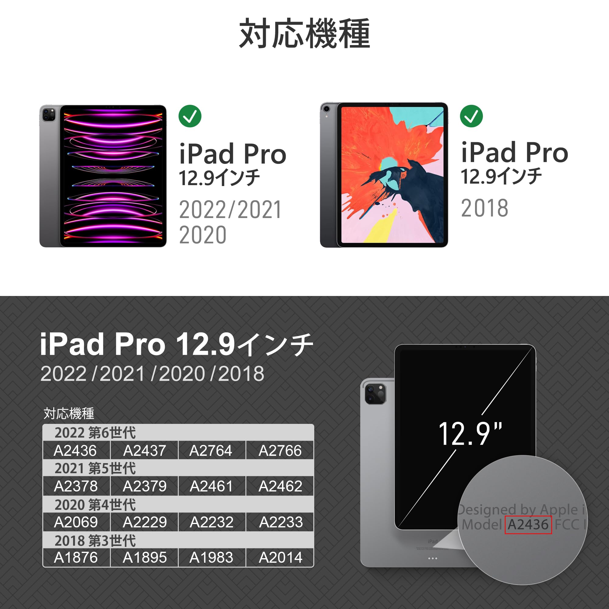Amazon.co.jp: KingBlanc iPad Pro 12.9 インチ ケース 第6/5/4/3世代 