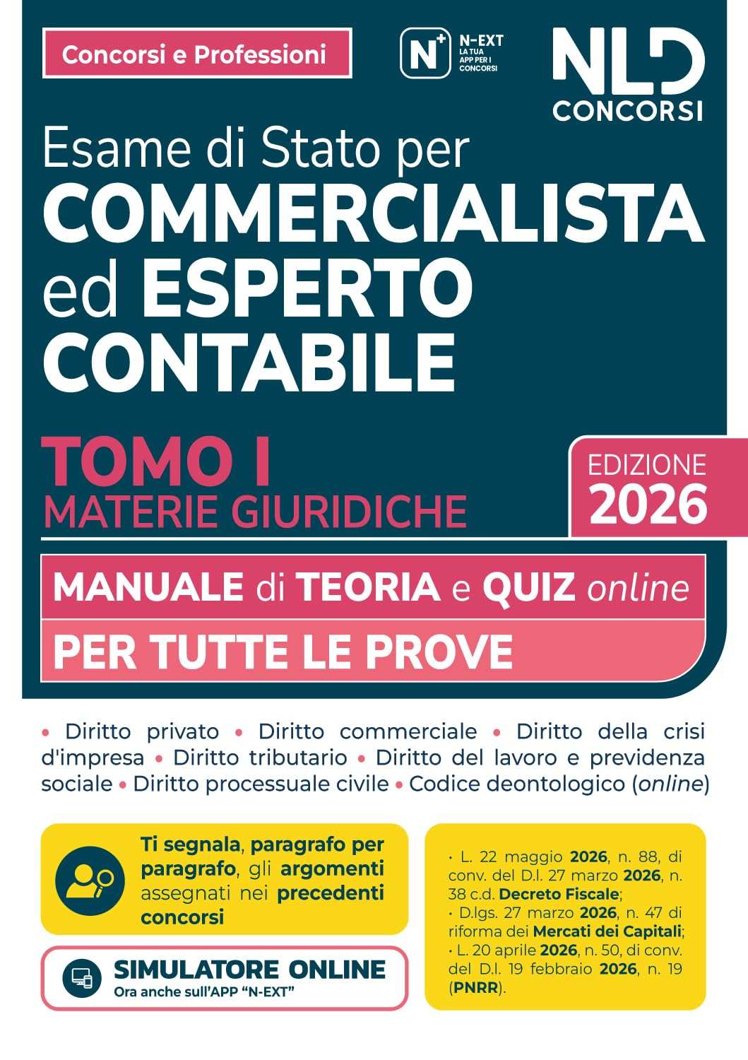 Manuale esame di Stato per commercialista ed esperto contabile. Materie giuridiche 2026. Con simulatore online (Vol. 1)