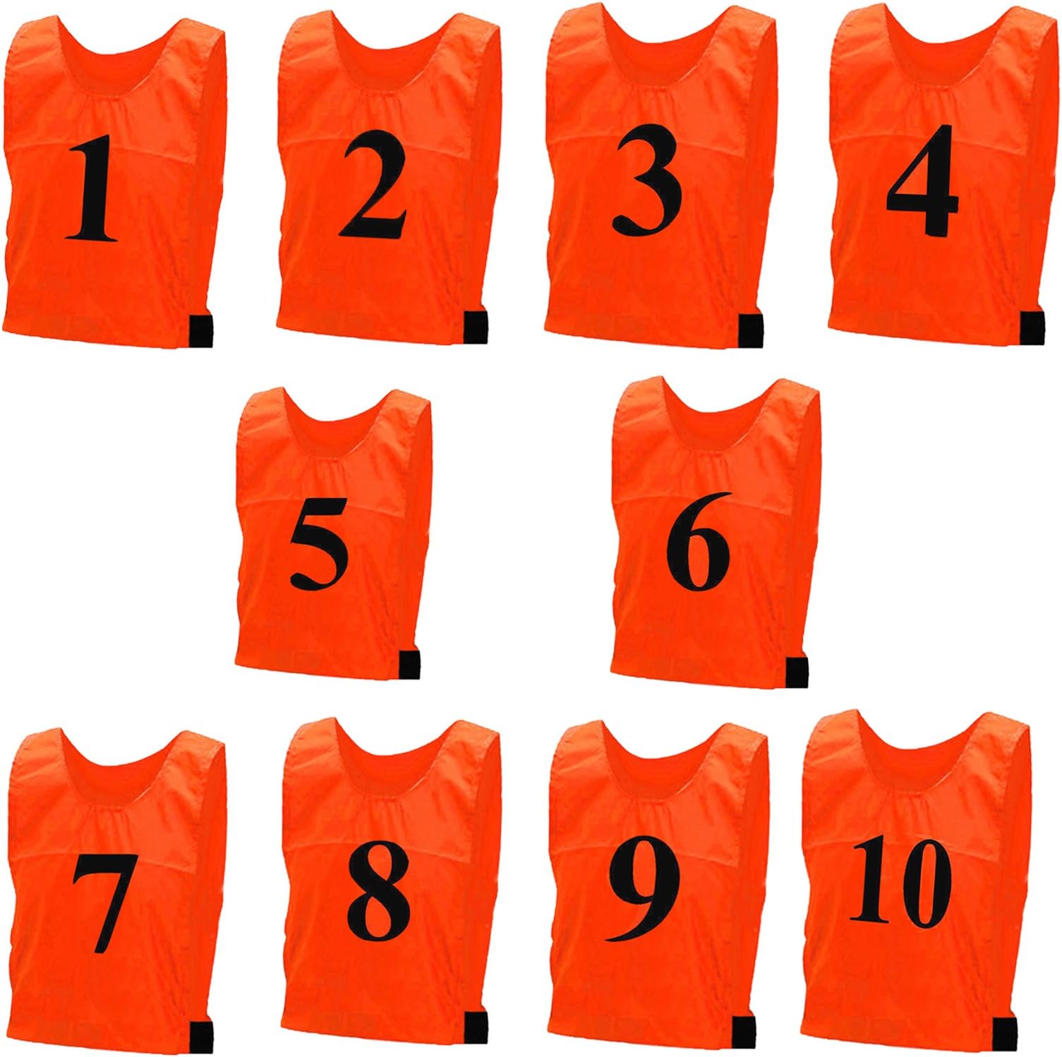 Minni Rossa Kids Boys Numbered Football Sports Bibs Adults 10x Rugby Training Vests Junior S - L/Xl