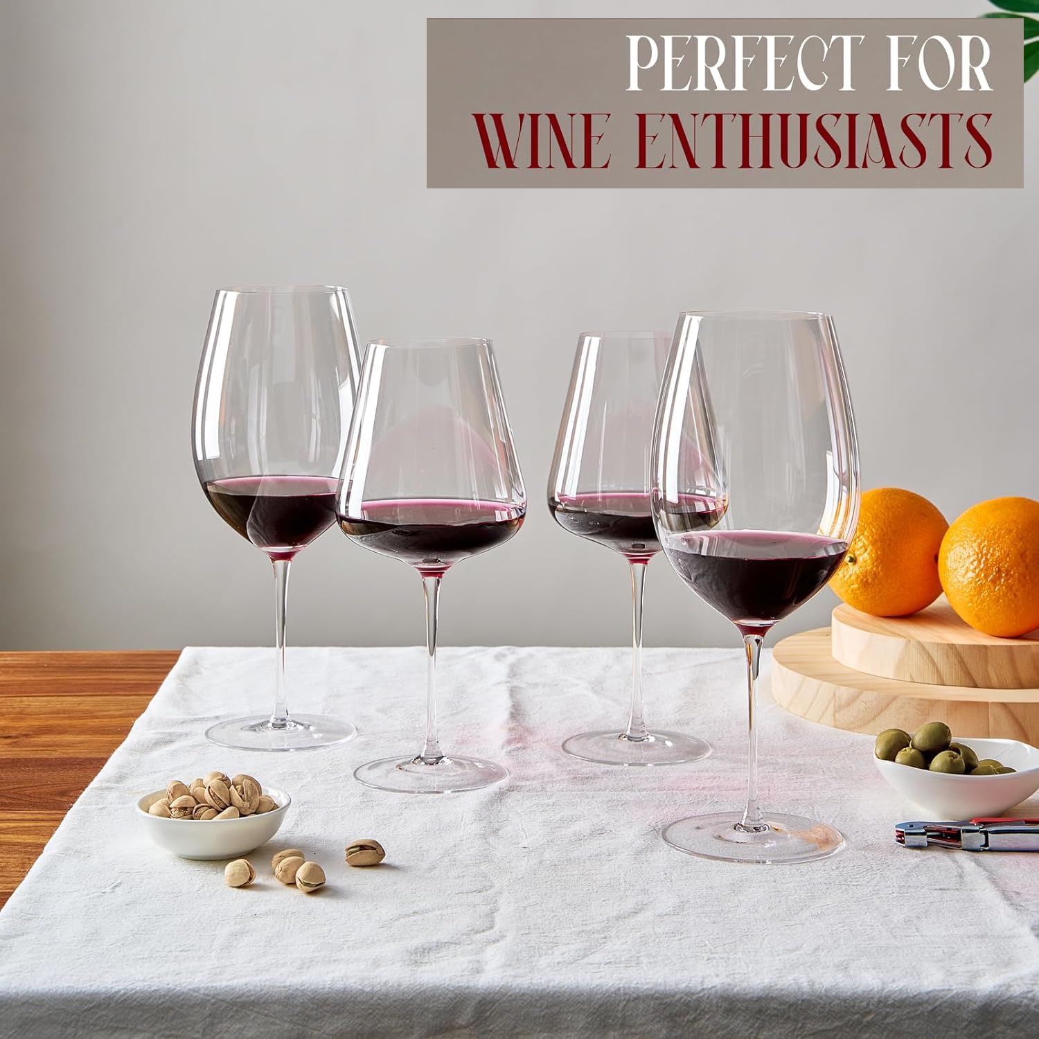 Khen Cabernet Sauvignon Explained Crystal Wine Glasses Hand Blown Italian Style | Set of 2 | Large 25oz Cabernets Definition Red Wine, Gift Box Explanation Packaging