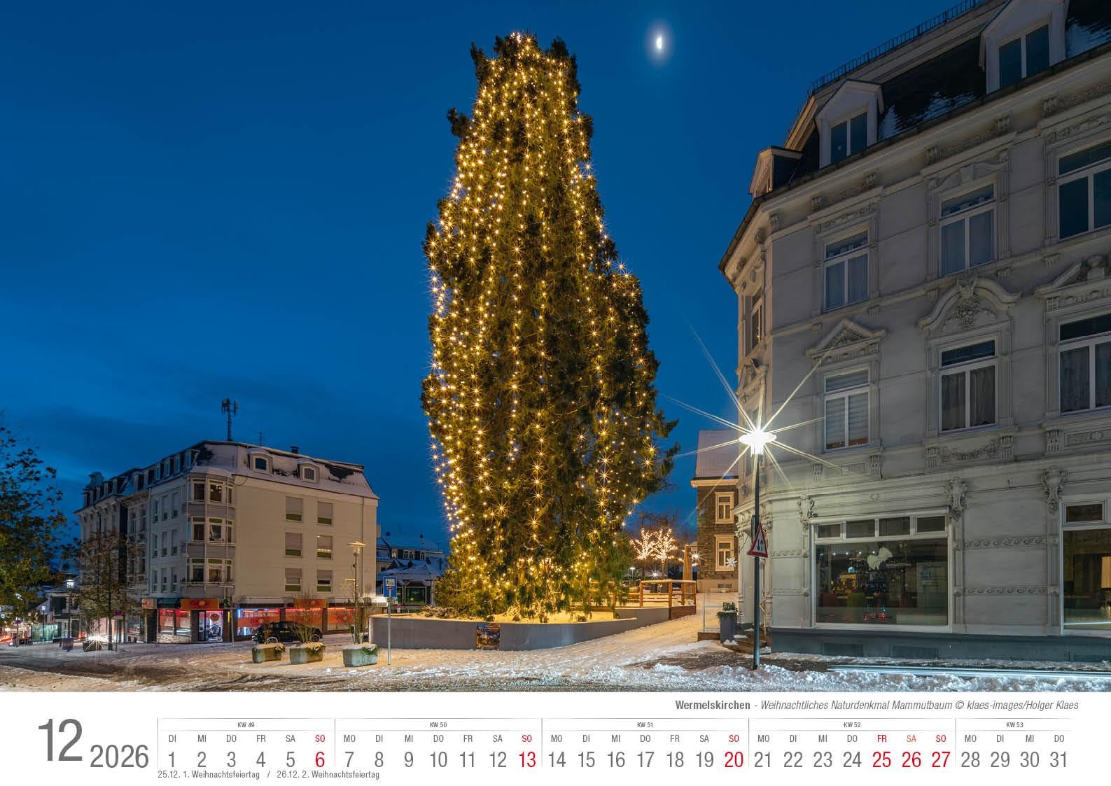Wermelskirchen 2026 Bildkalender A3 Spiralbindung
