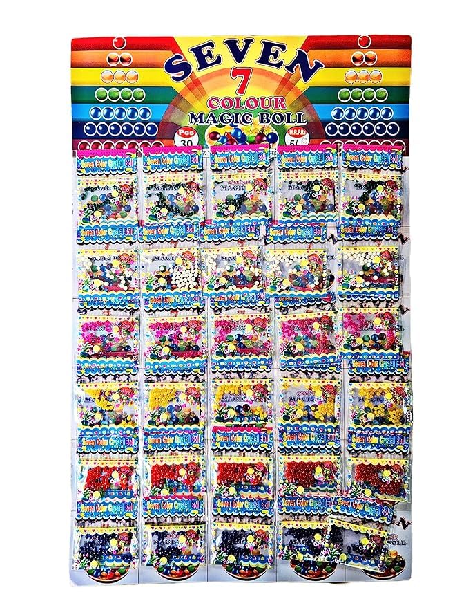 Crystal Jelly Water Balls Rubber Jelly Beads Growing Sheets - Pack of 30 Packets (Multi Colour) 1 Sheet-image-36