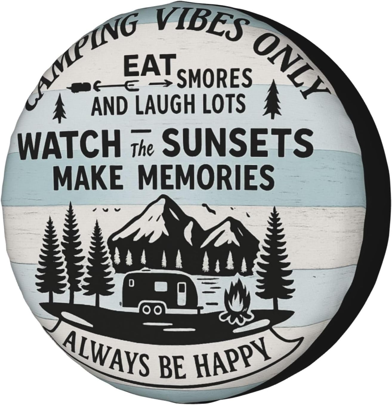 Funny Camper Spare Tire Cover Dust-Proof Wheel Tire Cover Fit Trailer, RV, SUV and Many Vehicle 14 Inch
