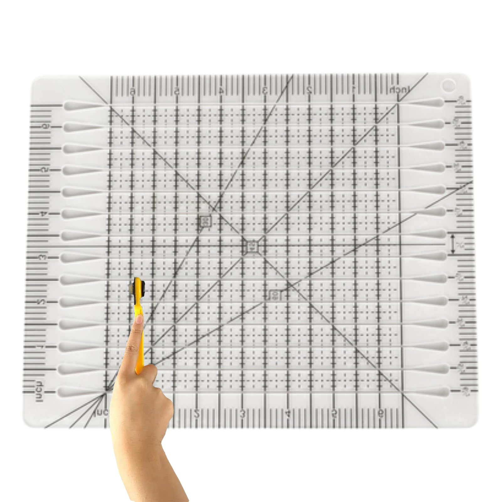 Règle De Quilting Acrylique Transparent 25,5 X 20,5 Cm - Échelle Précise Avec Grille Noire Pour Couture Et Artisanat