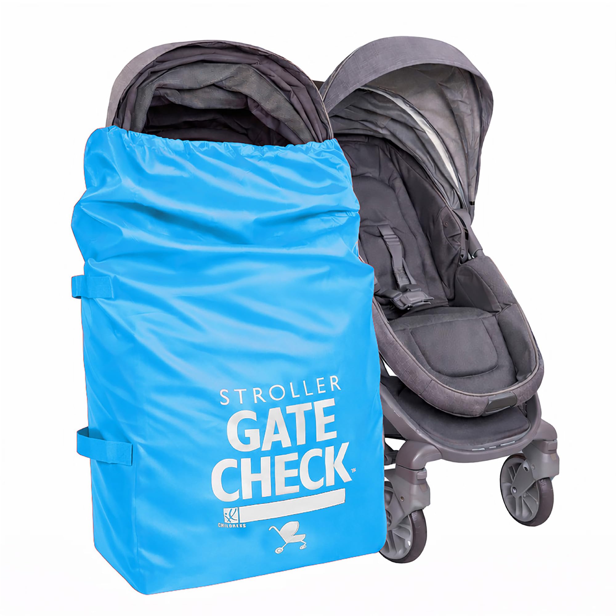 J.L. Childress Gate Check Bag for Single &amp; Double Strollers, Neon Blue