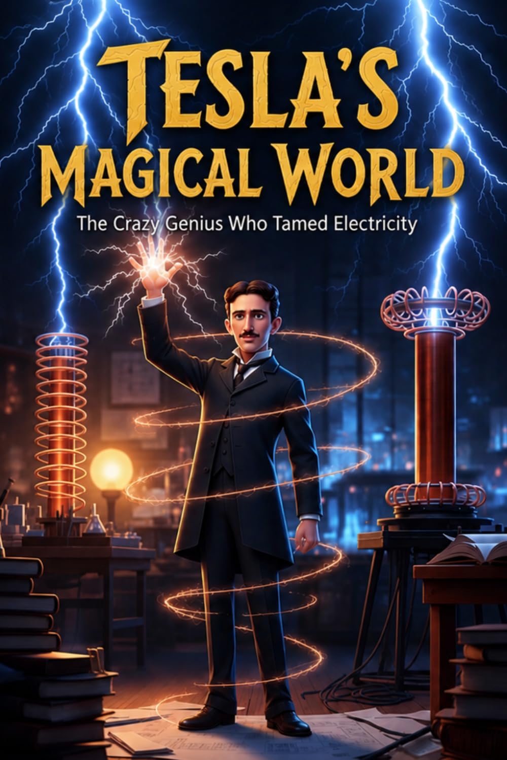 Tesla's Magical World: The Crazy Genius Who Tamed Electricity: A Fun and Fascinating Biography of Nikola Tesla for Kids Ages 8–12 (Brilliant Minds: True Stories of History's Greatest Geniuses)