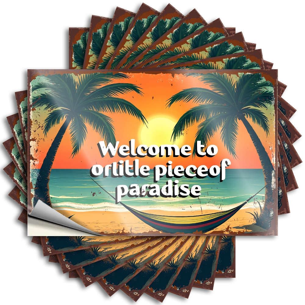 Welcome to Our Little Piece of Paradise. Decor for Bedroom Teen DIY | Bookish Stickers Bottle Removable Vinyl Sticker Decal(12X18CM)