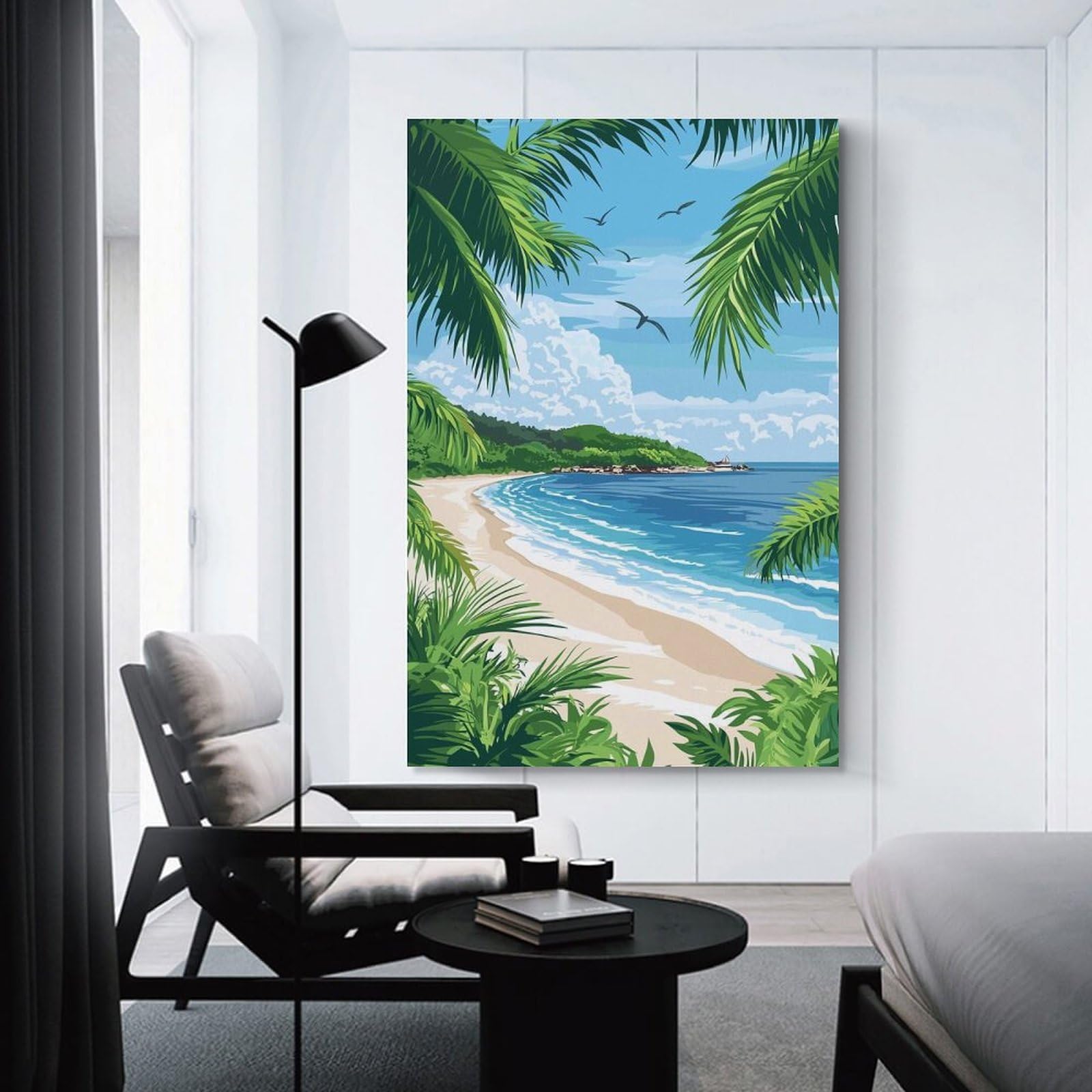 Junmoney Tropical Beach Paradise Canvas Wall Decor, 08x12inch(20x30cm), for Wall Displays, Bedrooms Or Room Updates, Wall Decor Suited to Curated Displays