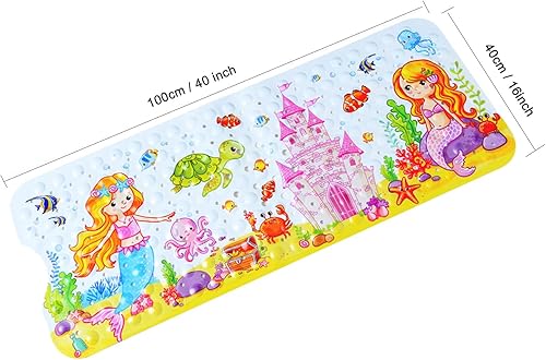 Miniatura 3 de Tapete de baño antideslizante para baño interior para niños, niñas y niños, tapete de ducha de animales marinos de dibujos animados, tapete de baño