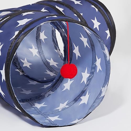 Vista 35 de Tempcore - Túnel para gatos con forma de tubo plegable de 3 vías, para interiores, juguete con forma de bola para mirar, para gato, cachorro, Moneda