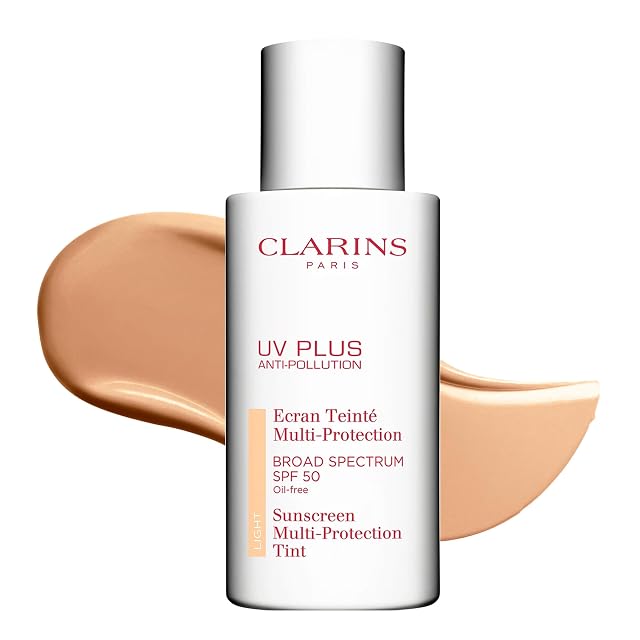 Clarins UV Plus Anti-Pollution Broad Spectrum SPF 50 Tinted Face Sunscreen Sheer Finish Lightweight and Oil-Free Triple Protection