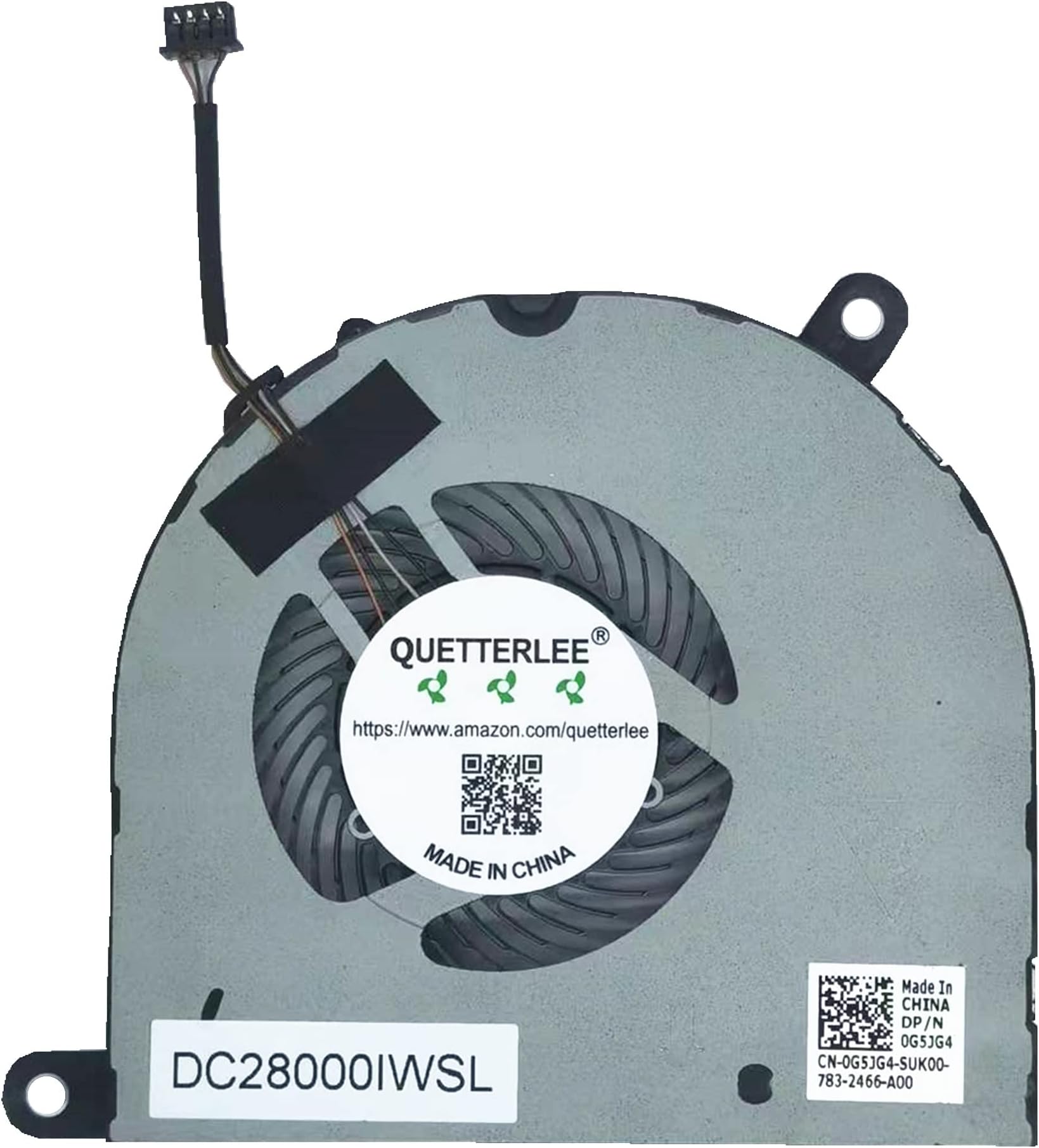QUETTERLEE Replacement New Laptop Integrated Graphics H-Series Processors CPU Cooling Fan for Dell Latitude 5480 5490 5491 5495 Series 0G5JG4 EG50060S1-C320-S9A DC28000IWSL DC5V 0.36A Fan