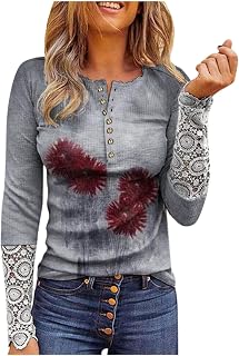T-Shirt Women's Blouses & Tunics for Women, Top, Off Shoulder, Women's Lace Top, Blouse, Long Sleeve O-Neck Shirt, Tunic, Front Button Shirt, Floral Print Shirt, Blouse, Sexy, gray, S