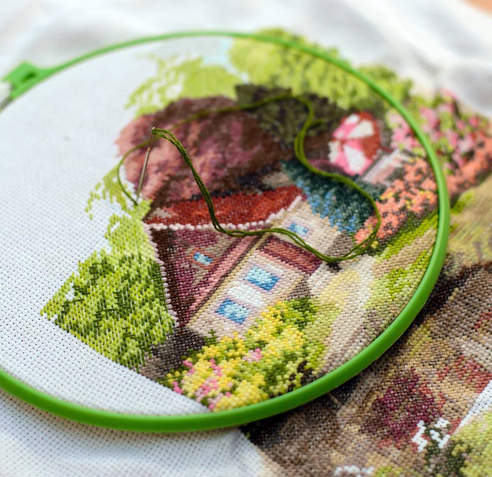 ROSTITCH Stamped Cross Stitch Kits Beginners Full Range of Embroidery Kits for Adults 11CT Embroidery Patterns Needlepoint Kits Fight 2024 Poster, 16 x 12 inches