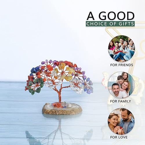 Miniatura 7 de Árbol de siete chakras, árbol bonsái de cristal, árbol de cristal para energía positiva, árbol de Feng Shui, gemas de buena suerte, árbol de dinero