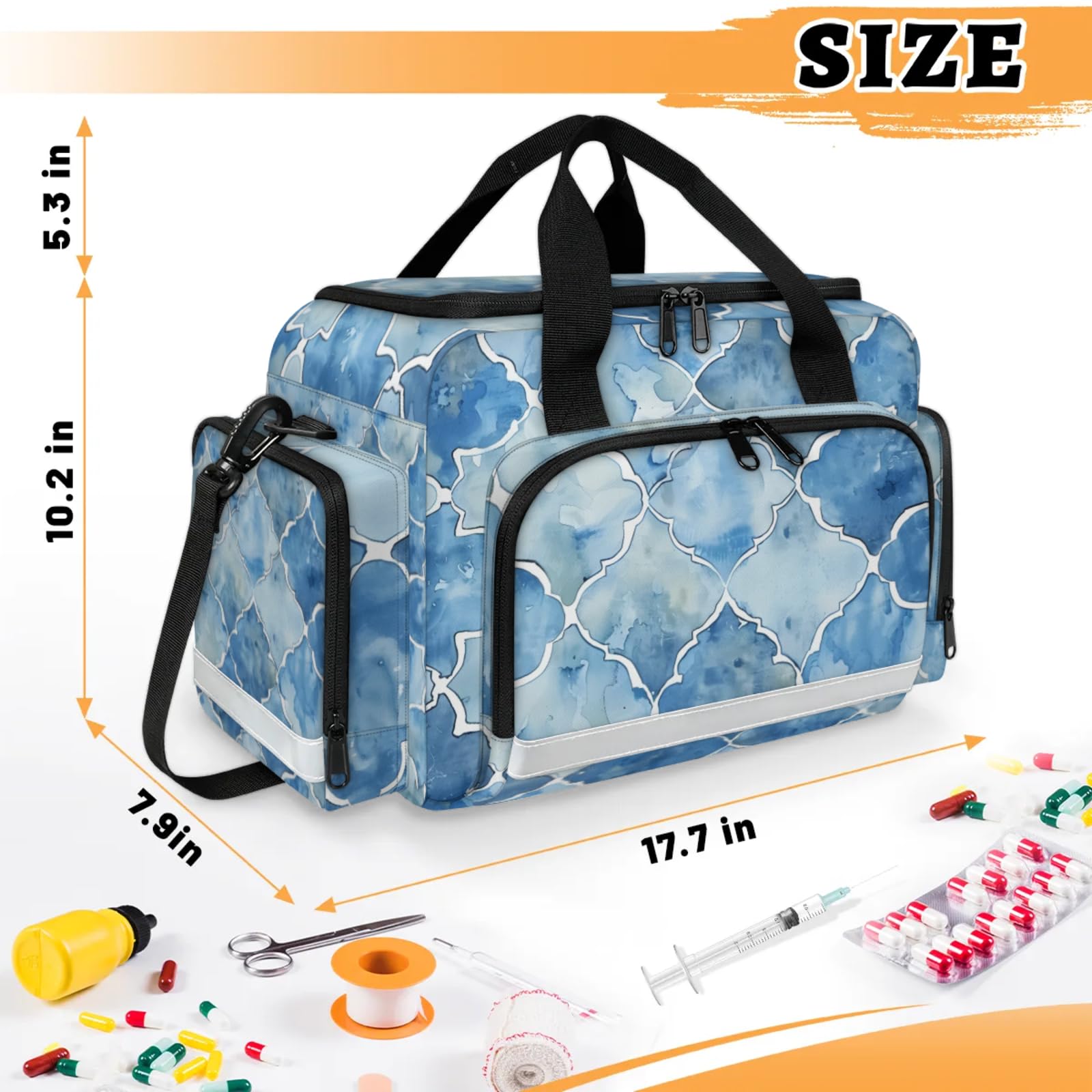 GzLeyigou First Aid Bags Empty, Ethnic Geometry Emergency Bag First Aid Kit Multiple Compartment Kit Carrier On Call Trauma Bag For Paramedics Emergency Medical Supplies Kit