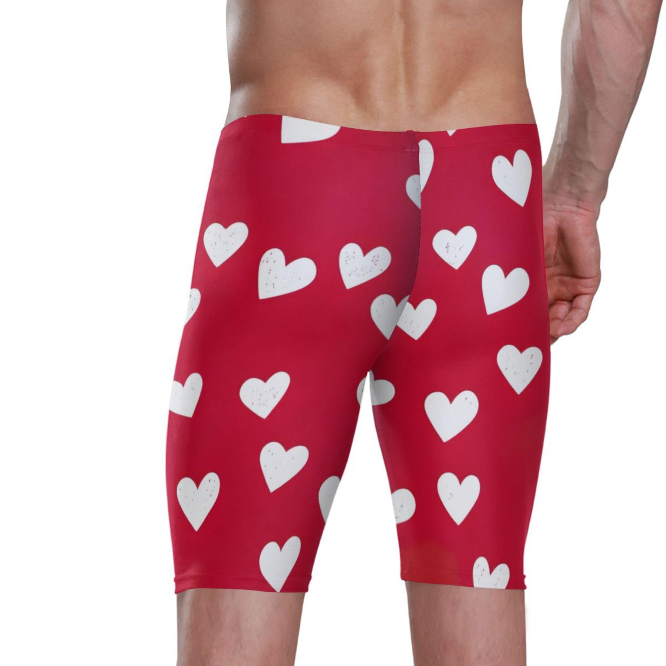 UMIRIKO Valentine's Day Heart Swim Jammers Swimsuit for Men XXL B0401244