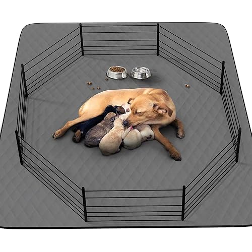 CoolShields Washable Puppy Dog Pee Pad, 82" X102" Extra Large, Waterproof Whelping Training Pet Mat for Playpen, Crate, Potty, Floor, Bed, Sofa and Trunk, Reusable Pee Pads for Dogs, Cats, Bunny