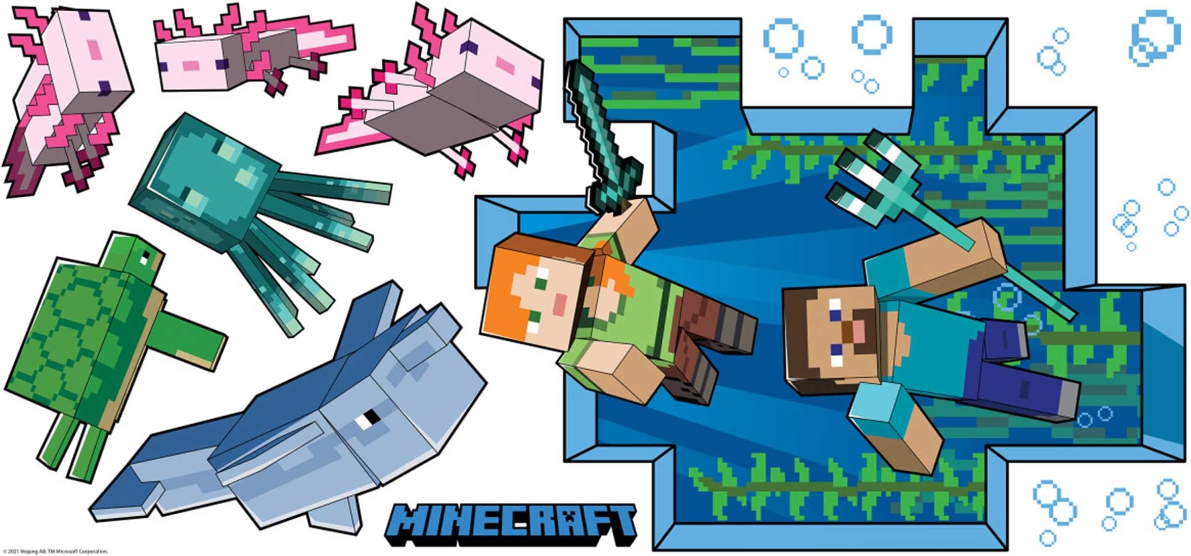 - RoomMates RMK5005GM Minecraft Giant Peel and Stick Wall Decal