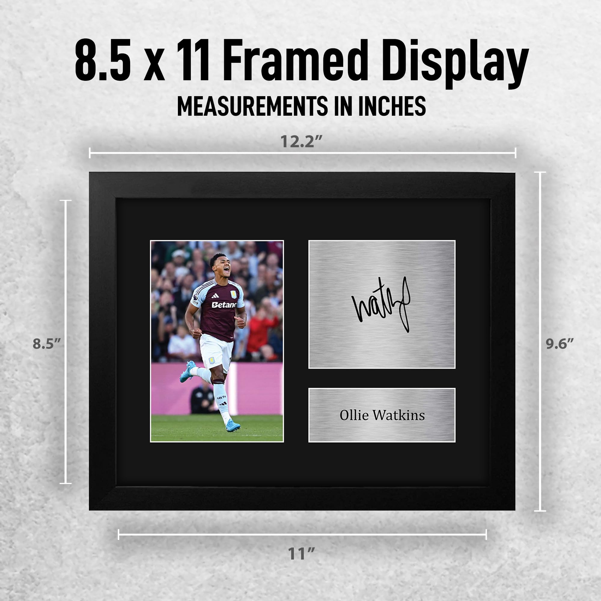 HWC Trading Ollie Watkins Aston Villa Framed Gifts Printed Signed Autograph Picture for Fans and Supporters - US Letter Size