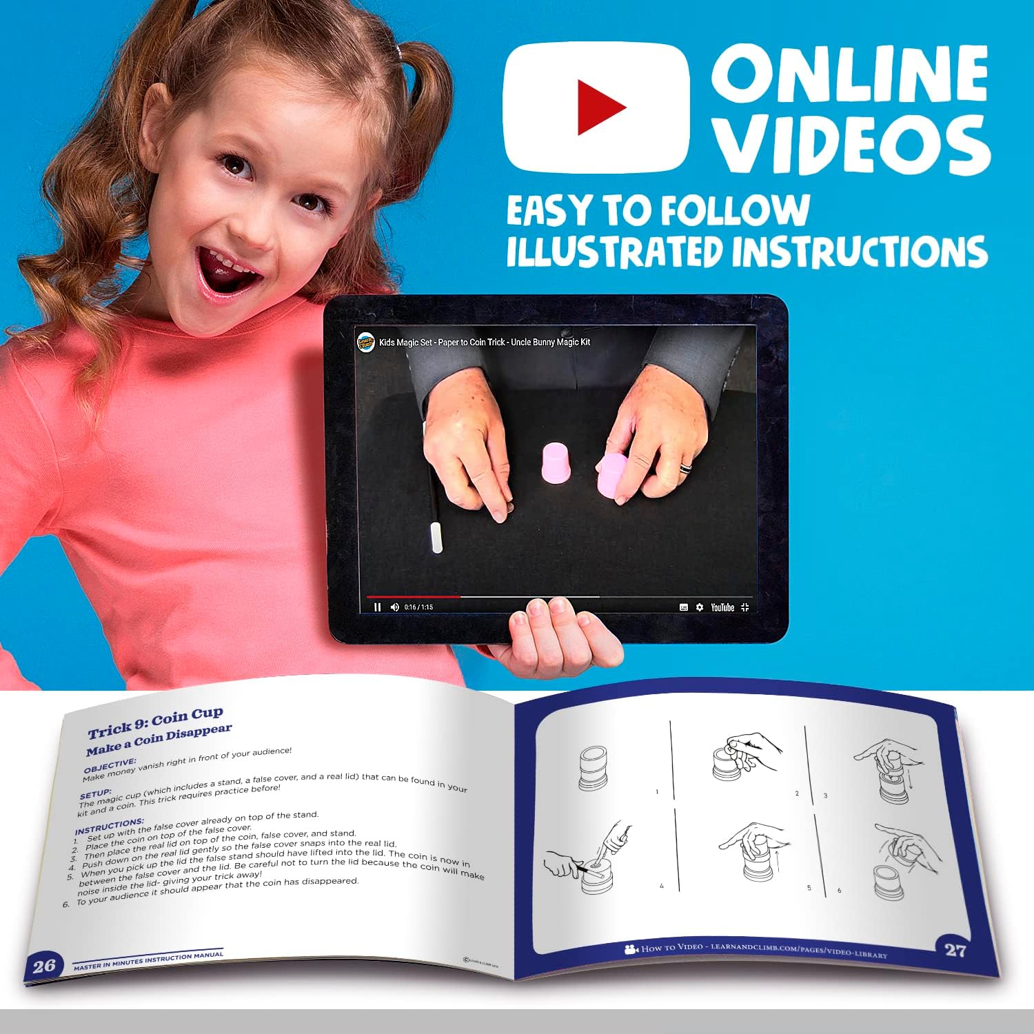 Learn & Climb Magic Kit for Kids - Perform Over 50 Magic Set Tricks