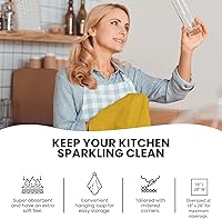 Vista 6 de Toallas de cocina de algodón clásico amarillo mostaza, para secar pintura en aerosol, sublimación, bordado, costura de 18 x 28 pulgadas, sin