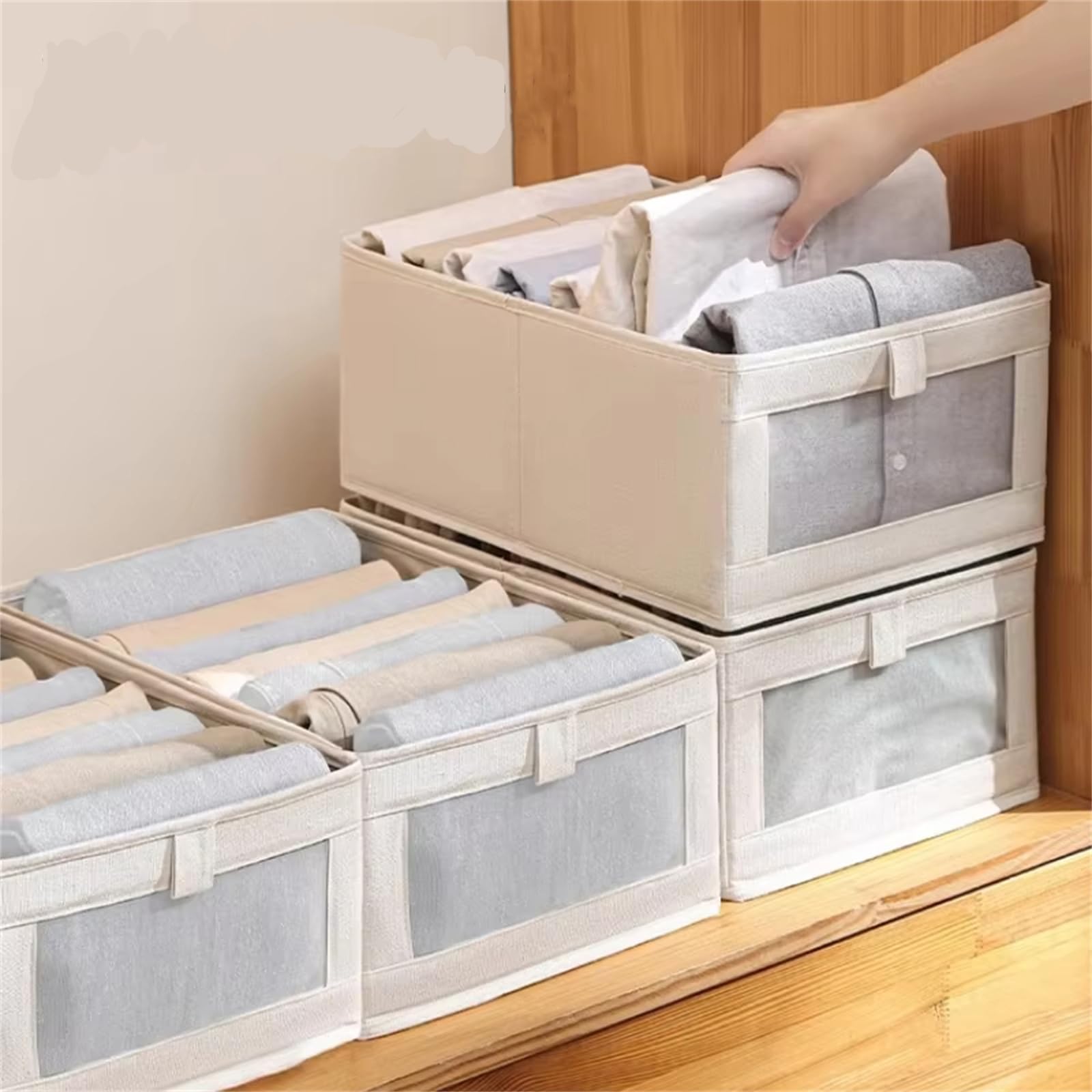 Organizzatori di Cassetti Vestiti, Organizzazione dell'Armadio E Divisori di Stoccaggio, Organizzatori di Armadi in Tessuto E Deposito, Divisori di Cassetti Poco Profondi,5pcs