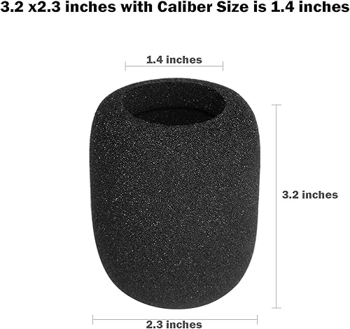 Miniatura 6 de ChromLives Cubierta de micrófono Cubierta de espuma para parabrisas de micrófono, color negro, grado superior, paquete de 6