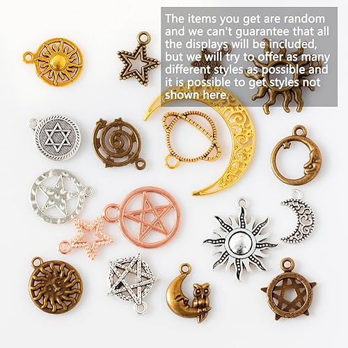 Miniatura 2 de stino Dijes de metal antiguo vintage de 3.53 oz para hacer joyas, plata y oro a granel, para pulseras, collares, aretes, manualidades