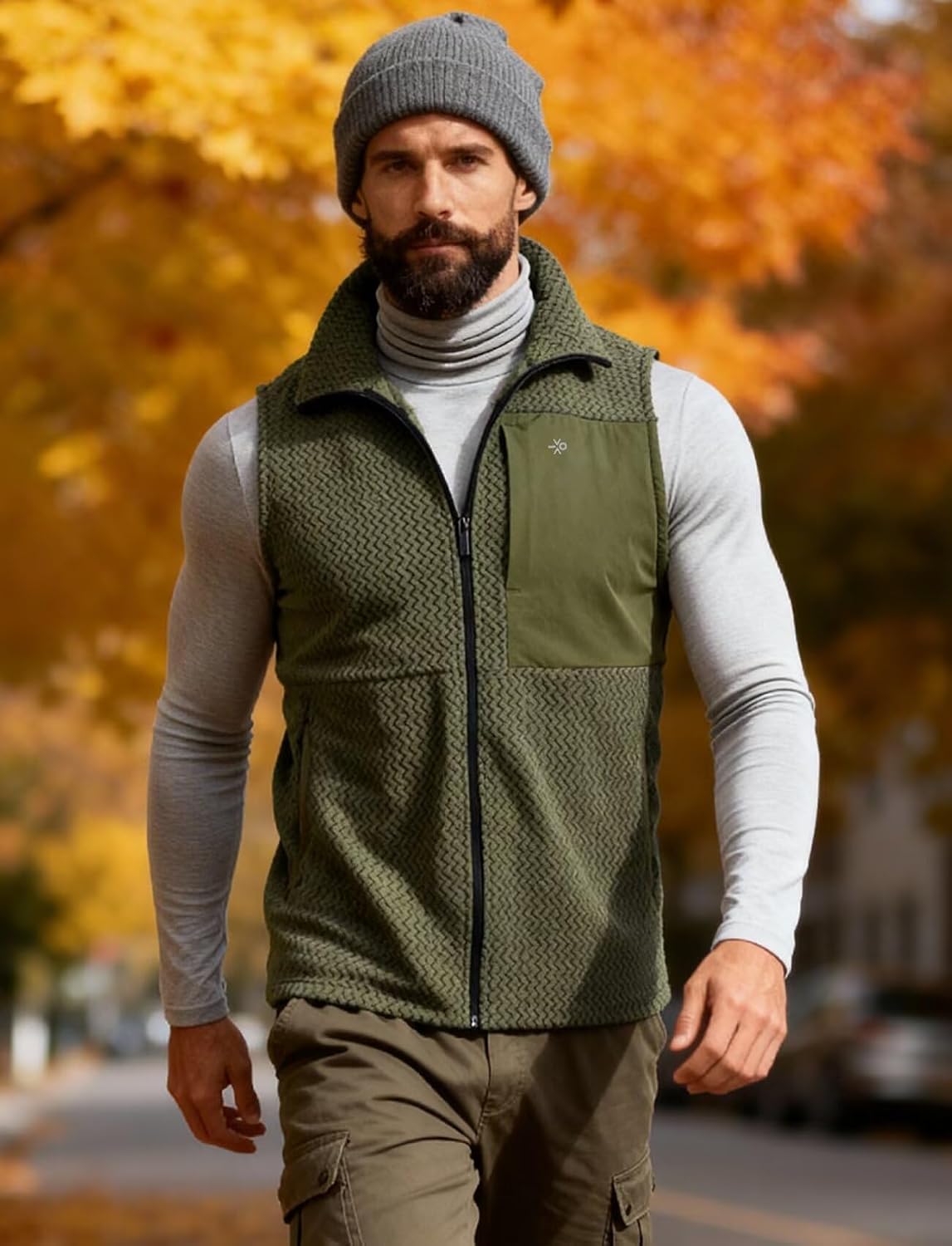 Mens Vests Casual - Sleeveless Jacket Full Zip Lightweight Outerwear Winter Vest for Hiking Golf