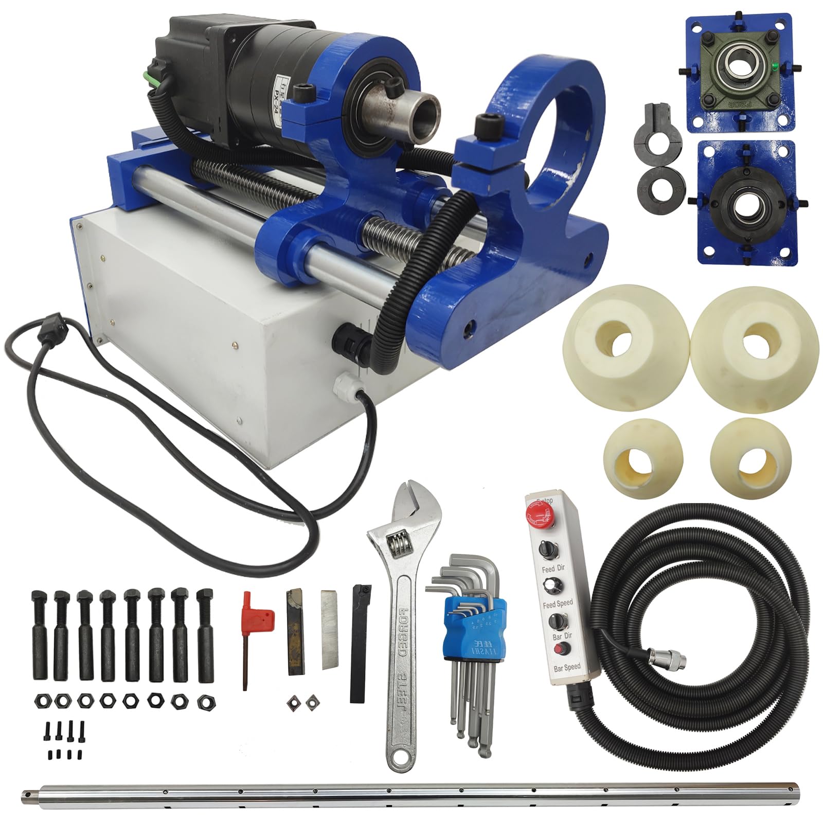 JARYANNIX Portable Line Boring Machine, 110V Hole Drilling Machine, 2.16"-7.87" Bore Diameter, 5.2' x 1.96" Bar, Handle Control Professional Boring