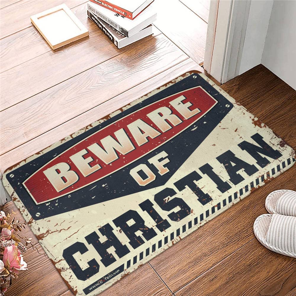 Tapis de porte d'extérieur béni pour un foyer accueillant | Paillasson chrétien 65x90