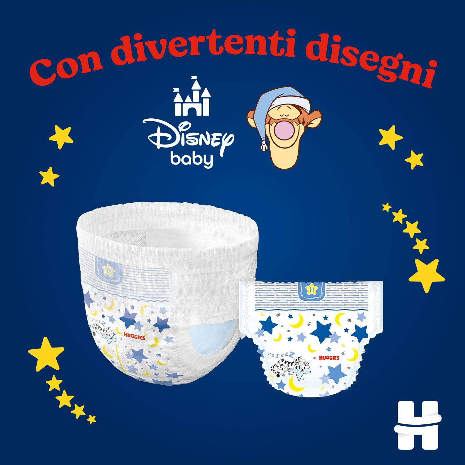 Huggies Overnight Pannolini Notte Taglia 5 (12-17 Kg) Confezione da 24 Mutandine Disney