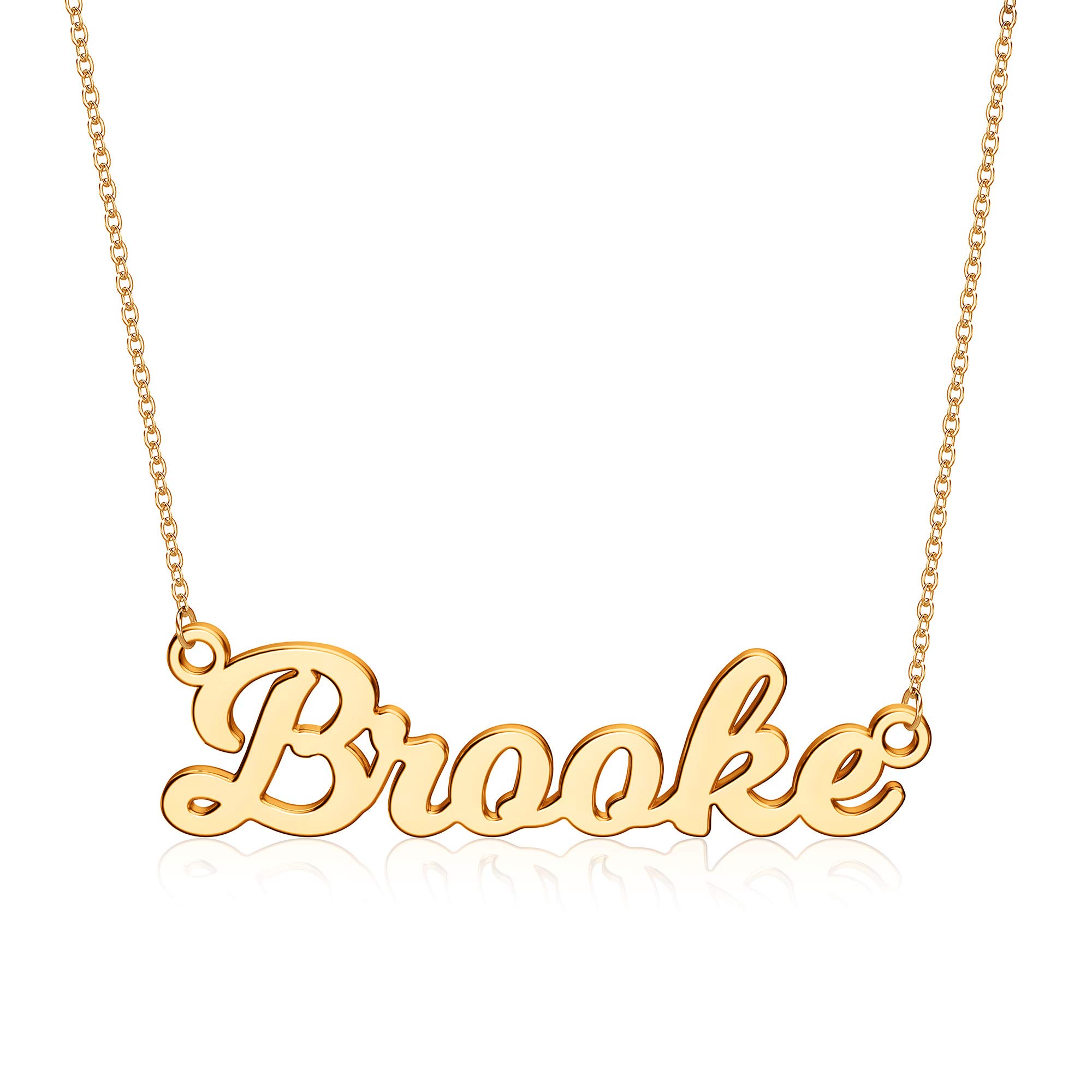 UrsteelCustom Name Necklace Personalized, 14K Gold Plated Personalized Name Necklace Dainty Name Plate Necklace Jewelry Personalized Gifts for Women