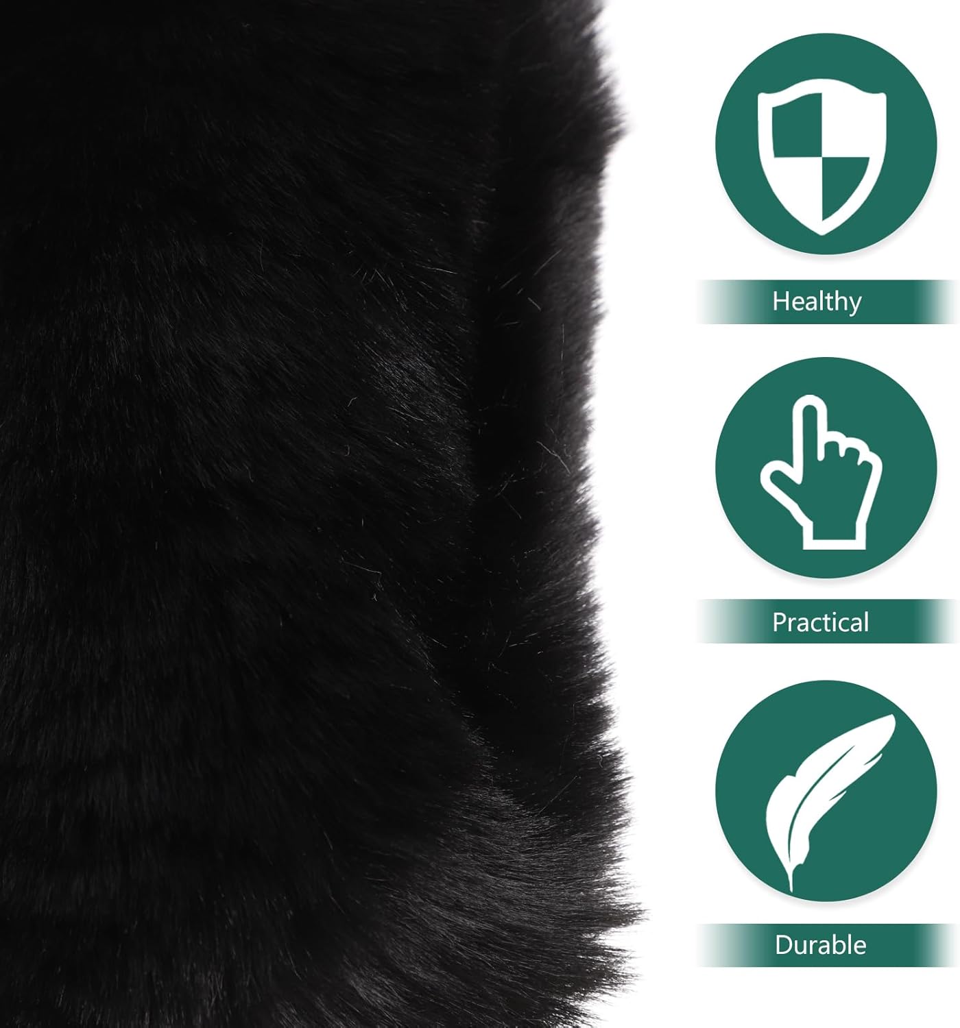 VORCOOL Faux Fur Hand Muff for Women & Girls - Winter Muffs Hand Warmer Accessory, Black Soft Faux Fur Muffler, Wedding Party Gifts for Women Girls Men